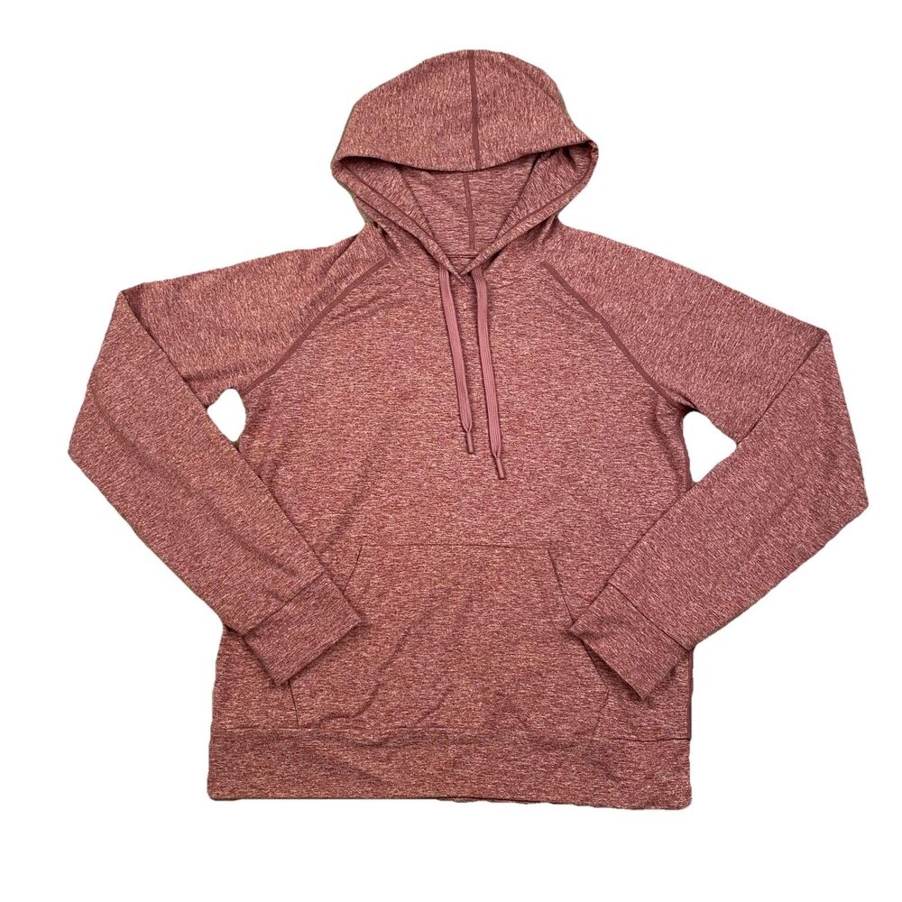 Quince Flowknit Ultra Soft Performance Pullover Hoodie Womens S Heather Rose EUC